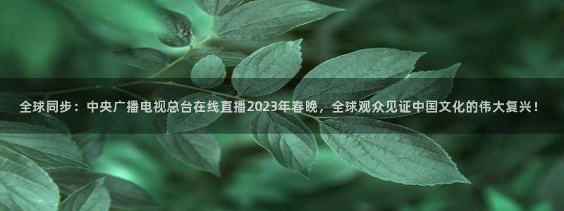 wnba直播免费观看说球帝：全球同步：中央广播电视总台在线直播2023年春晚，全球观众见证中国文化的伟大复兴！